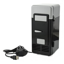 New Mini USB Fridge Cooler Beverage Drink Cans Cooler/Warmer Refrigerator for Laptop PC Computer Black H-UF05Black