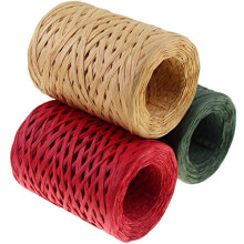 Raffia Ribbon 3 Rolls, 300m Packing Ribbon Craft Matte Raffia Natural Paper for Mother's Day Christmas Birthday Gift Wrapping, Craft DIY Supply,