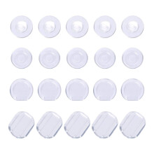 100 Pieces Earring Pads Clip Earring Cushion Silicone Earring Backs for Ear Clip, 4 Shapes, Clear