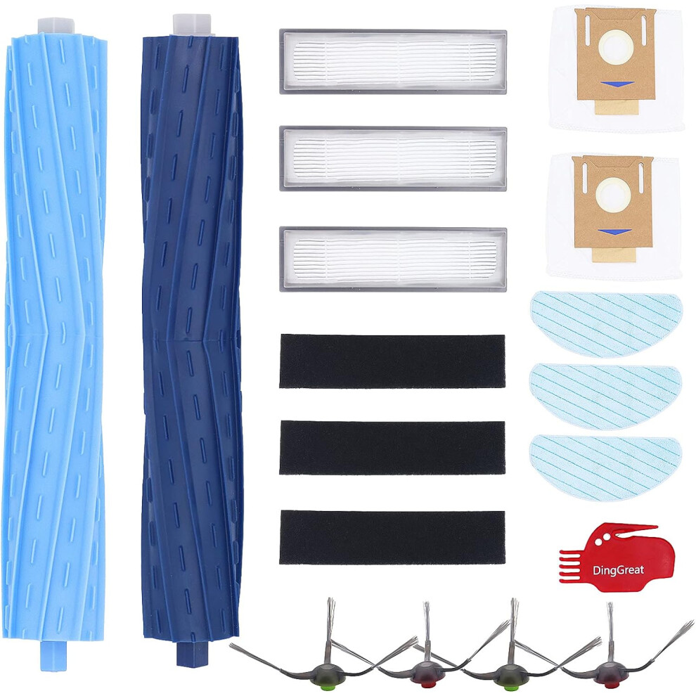 DingGreat Replacement parts accessories for ECOVACS DEEBOT T9 AIVI/ECOVACS DEEBOT T9 AIVI  vacuum cleaner - includes 2 main brushes, 2 dust bags, 3-image-OPC-PDV8N9S-NEW