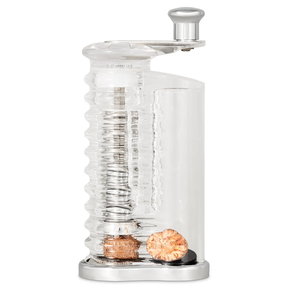 H101119 Wallis Nutmeg Grinder/Nutmeg Mill, Triple Stainless Steel Serrated Blades, Acrylic, 145 mm, Spices Not Included