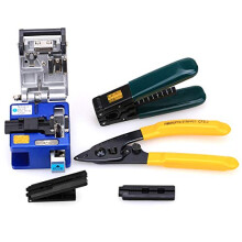 Optical Fiber Tool Kit Cold Connection Tool Optical Fiber Stripping Cleaver for SUMITOMO with 36000 Cleaves and Fiber Optic Drop Cable Fiber Stripper