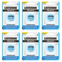 Fil dentaire Listerine Ultraclean mentholé | Floss | Sans PFAS | Résistant aux déchirures | Plaque efficace | 30m, 6 Paquets