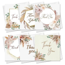 Thank You Cards Pack of 28 - Multipack of Thank You Cards - For Weddings, Baby Showers, Parties, Family Friends Work Colleagues – 7 Different Boho