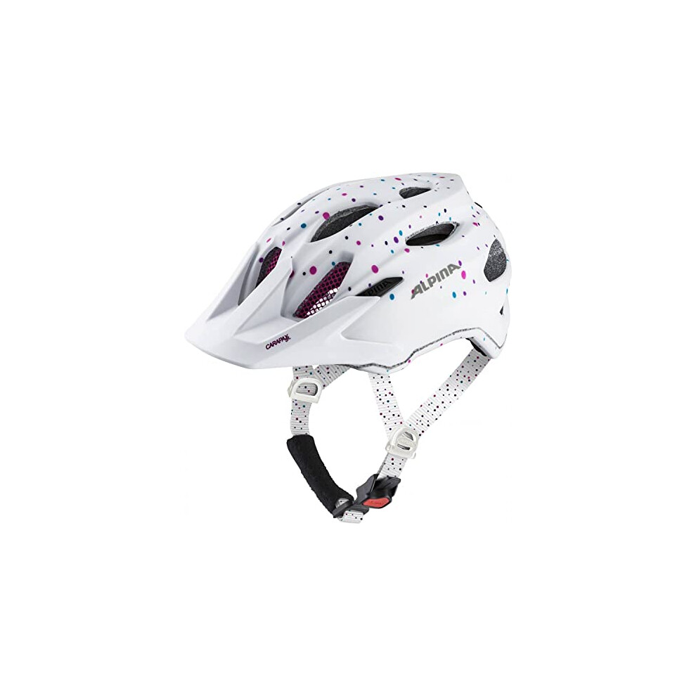 Unisex - Children, CARAPAX JR. cycling helmet, white polka dots, 51-56 cm