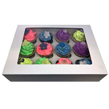 12 Hole Cavity Windowed Cupcake Boxes with Removable Inserts (10)