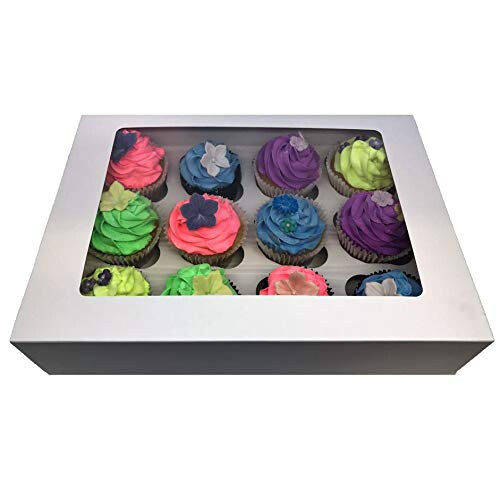 12 Hole Cavity Windowed Cupcake Boxes with Removable Inserts (10)