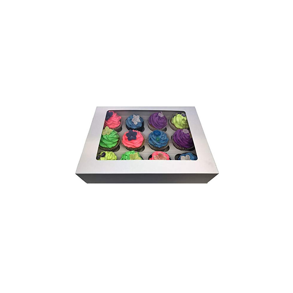 12 Hole Cavity Windowed Cupcake Boxes with Removable Inserts (10)