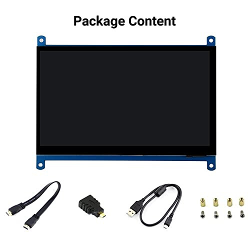 7 inch Display for Raspberry Pi 4 Capacitive Touchscreen HDMI LCD (C) 1024x600 Resolution IPS with 170 View Angle Support All Raspberry Pi/Windows 1
