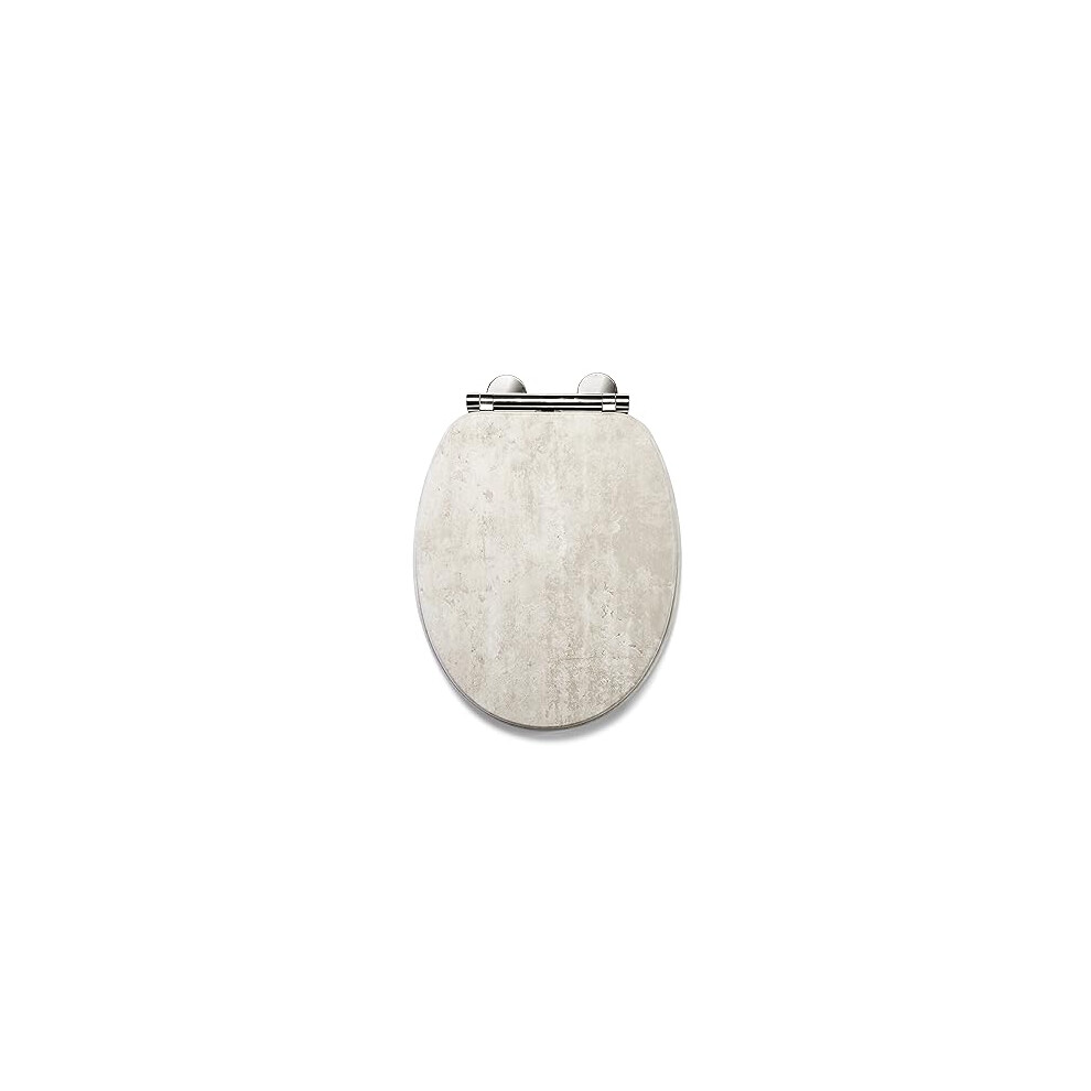 WL611120H Cawdor Pale Concrete Flexi-Fix Toilet Seat with Soft Close, Quick Release