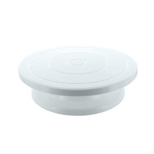 Cake Decorating Turntable, Revolving Cake Stand, Easy Icing and Decorating, White Plastic - 275mm, 11"