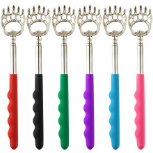 6 Pack Extendable Telescopic Back Scratcher, Stainless Steel Back Scratcher Massager Tool with Soft Rubber Grip for Body Massage