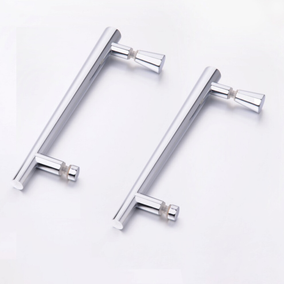 Nes Home Rounded Stainless Steel 200 mm Shower Door Handle Set