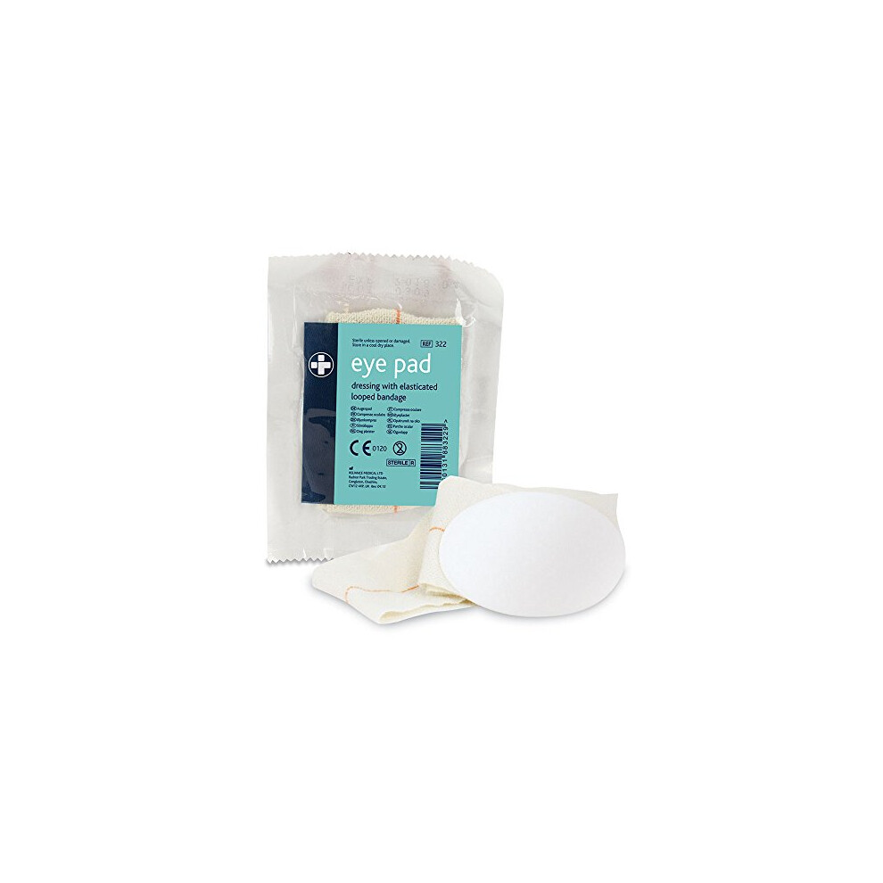 Reliance Medical Sterile Eye Pad Dressing With Elasticated Loop - Pack Of 10