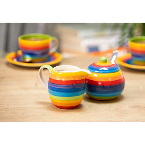 Hand Painted Rainbow Stripe Jug 2