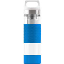 Hot & Cold Thermal Water Bottle (0.4 L), Pollutant-Free and Insulated Thermos Flask, Thermal Glass Bottle with Silicone Shell