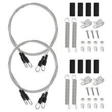 2 Sets RC Car Steel Rope Kits Compatible with Trx4 Axial Scx10 D90 D110 1/10 Crawler Remote Control Car Protection Rope and Fixing Clip Metal