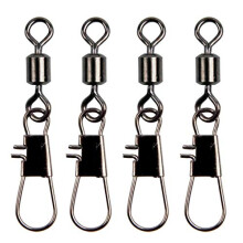 100pcs/lot Ball Bearing Rolling Swivel with Interlock Snap Fishing Tackle Connector (10#)