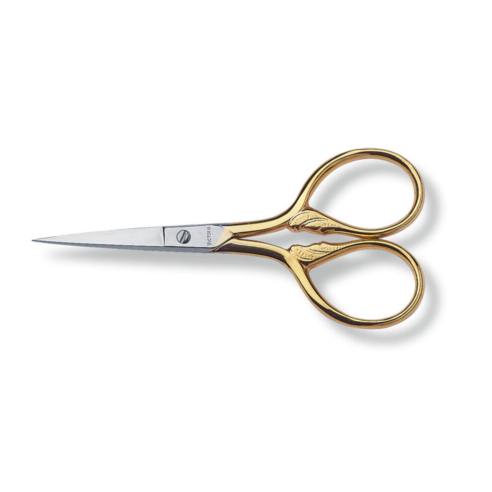 embroidery scissors, gold plated