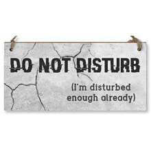 Handmade Wooden Hanging Wall Plaque Do Not Disturb Sign I'm Disturbed Already Funny Rude Joke Novelty Gift