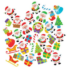 FE886 Jolly Santa Foam Stickers - Pack of 200, Kids Stickers, Ideal for Children's Arts and Crafts Projects, Great for Card Making and Scrapbooking