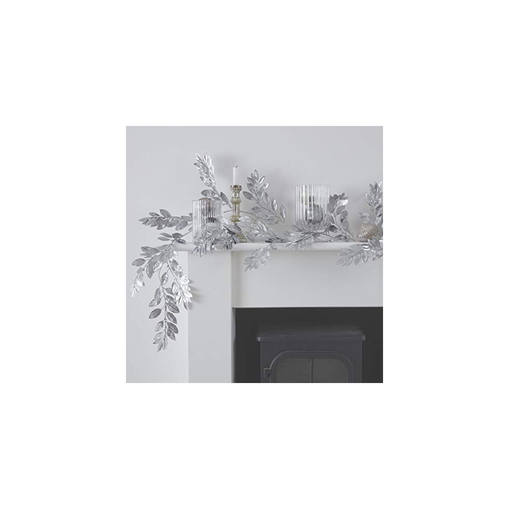 Ginger Ray Foliage Christmas 1.5M Decoration Garland Silver