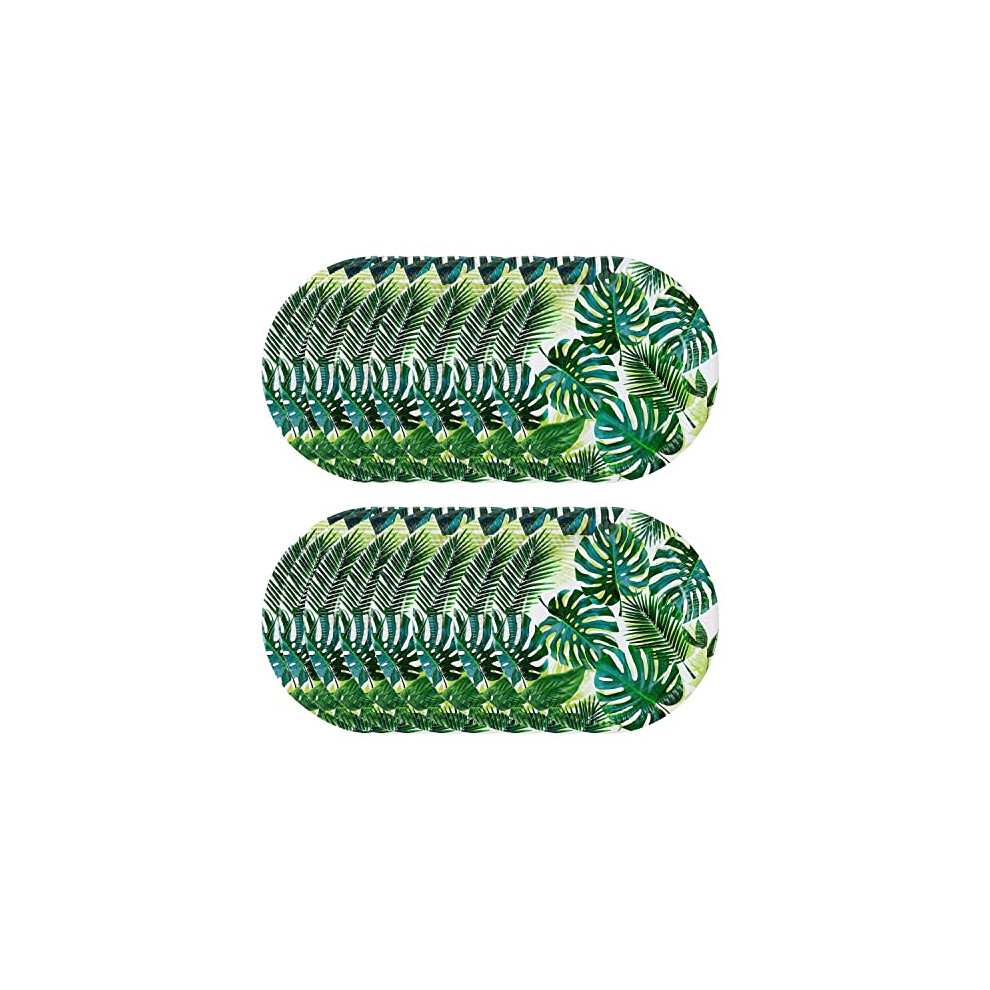 Green Tropical Palm Leaf Plates - 24 Pack Disposable Paper Tableware for Kids Jungle Party, Hawaiian Luau & Picnic | PALMPLATES24