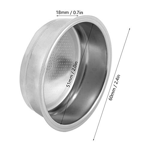 51mm Stainless Steel Coffee Machine Filter Single Layer Filter Basket Fit for DeLonghi 2