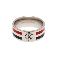 (SML R) Rangers Stainless Steel Colour Stripe Ring
