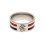 (SML R) Rangers Stainless Steel Colour Stripe Ring 1