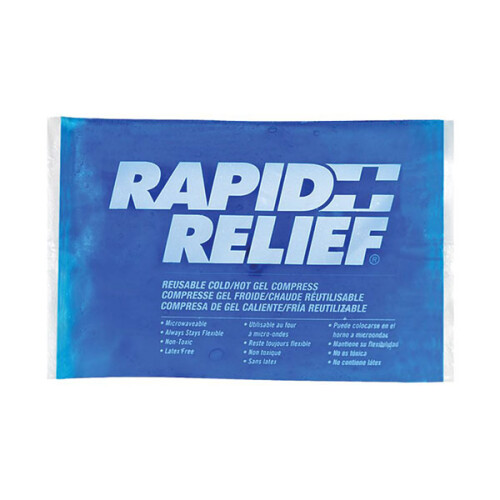 RAPID RELIEF REUSABLE HOT/COLD GEL COMPRESS 4"X 6" BLUE 6"