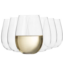 Stemless Large White Wine Water Glasses | Set of 6 | 500 ML | Harmony Collection | Perfect for Home, Restaurants and Parties | Dishwasher Safe