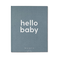Baby Premium Hello Baby Memory Book in Blue - Milestone Record Activity Journal for Newborns - Unisex Keepsake Diary with Personal Love Letter - One