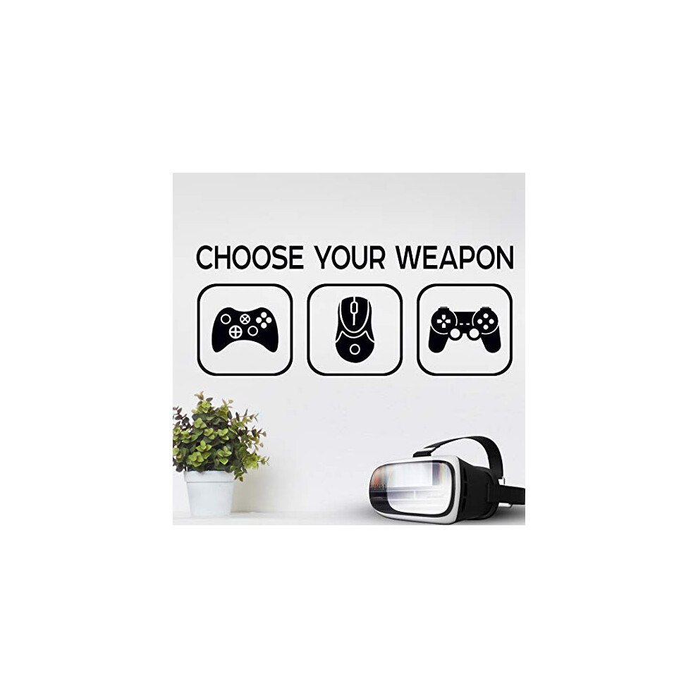 Choose Your Weapon Play Children Room Wall Sticker Mural Vinyl Decal Nursery Kids Gamers Art Teenager Video Game Mural Wall4stickers
