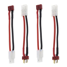 2 Pairs Deans Style T Male/Female Plug to Tamiya Female/Male Connector Adapter for RC Lipo Battery 14AWG Soft Silicone Cable
