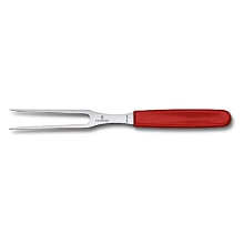 Victorinox, Swiss Classic Professional Carving Fork, Extra Sharp Blade, 15 cm, Robust Plastic Handle, Stainless Steel, Red