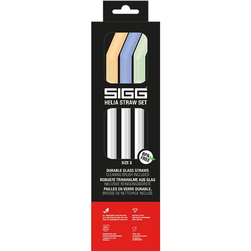 Sigg Helia Durable Glass Straw Small - Orange, Blue, Green