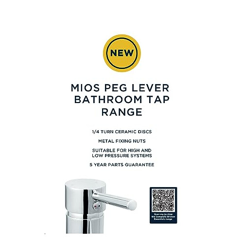 Bristan Essentials Mios Bathroom Taps, 3/4 Inch Basin Taps 2
