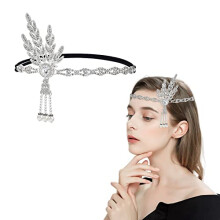 1920s Headpiece Sliver Leaf Headpiece, Flapper Headband, Vintage 1920s Headband, Gatsby Accessories Costume for Women, Wedding Bridal Tiara Pearl