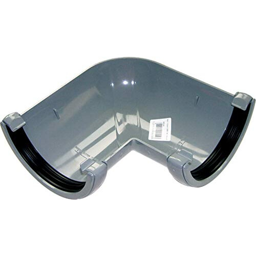 112mm Round Gutter Pipe 90 Degree Angle - Grey