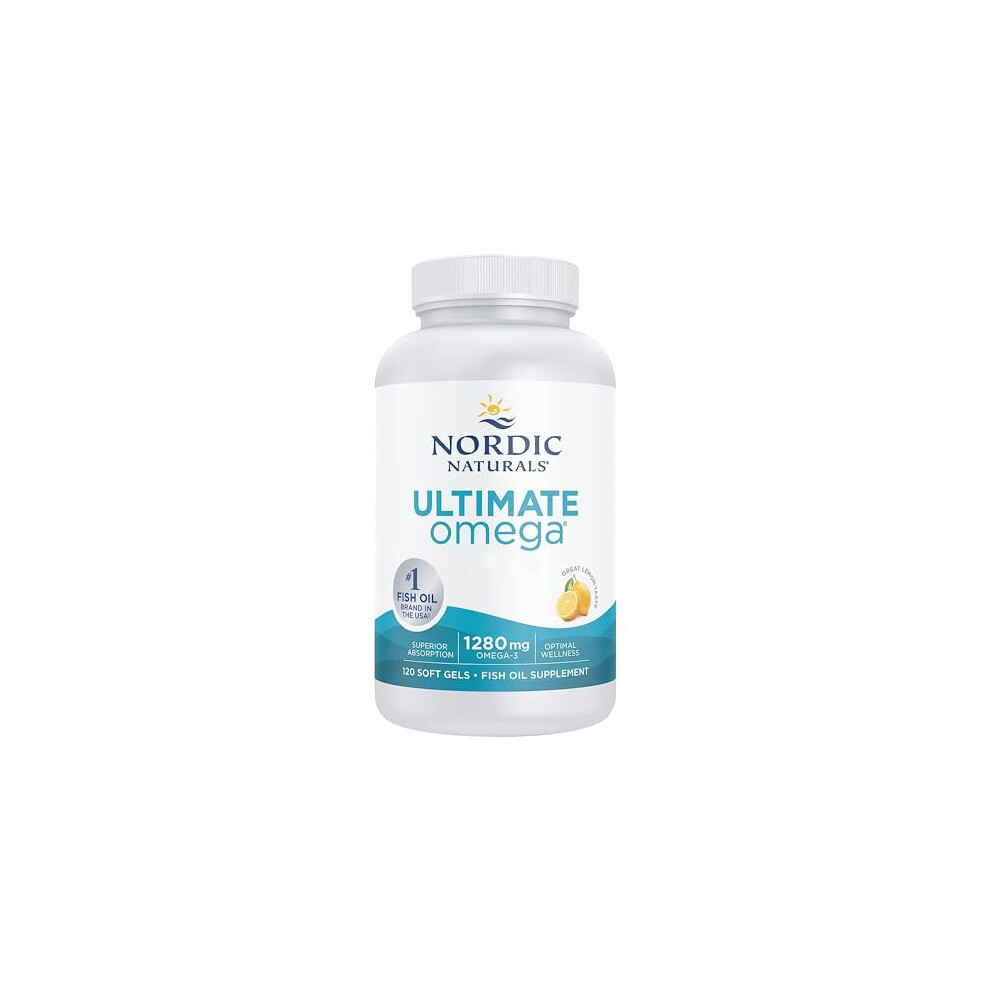 Nordic Naturals, Ultimate Omega-3, 1280mg, Lemon Flavour, High Dose, 120 Softgels, Soy Free, Non GMO