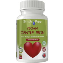 Simply Pure Vegan Gentle Iron Tablets x 90, Gluten Free and GM Free
