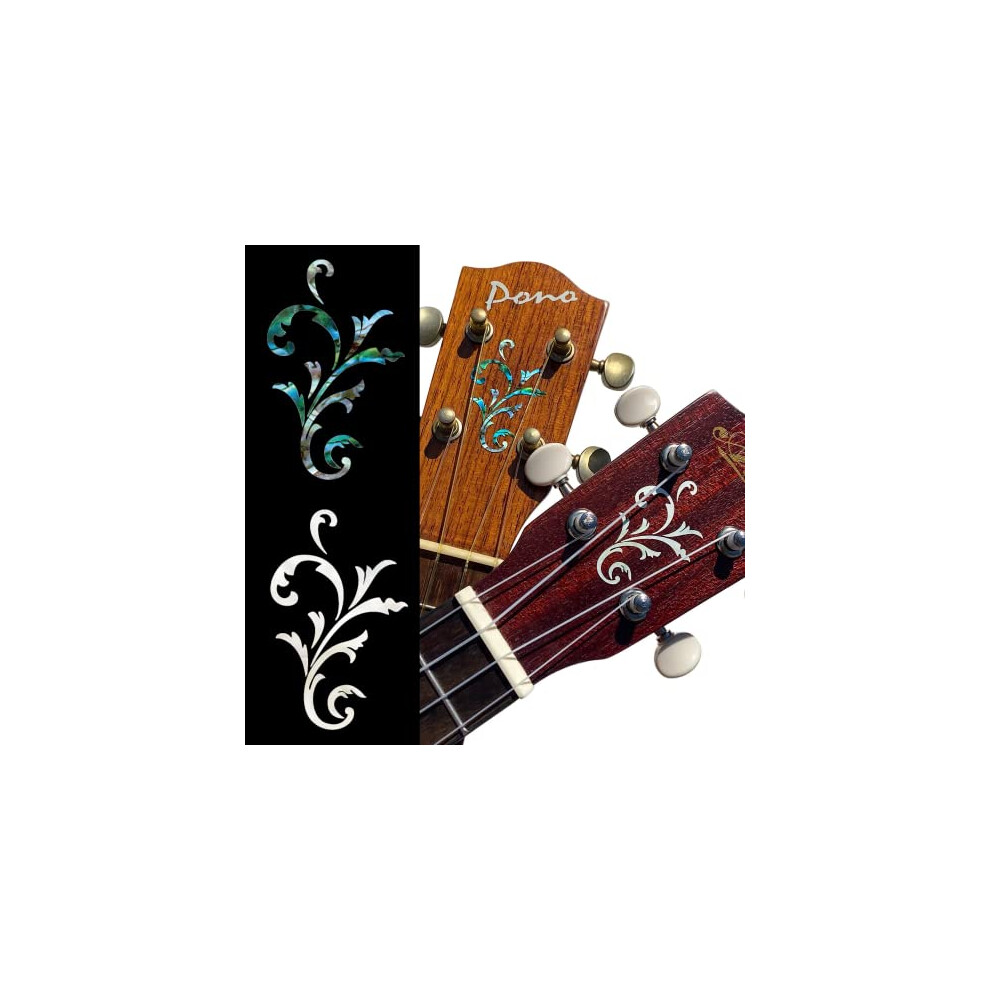 Adesivi Intarsio Per Paletta Per Chitarra, Vite Piccola (2 Pezzi) - Bianco Perla & Blu Abalone, H-131SV-AZ-image