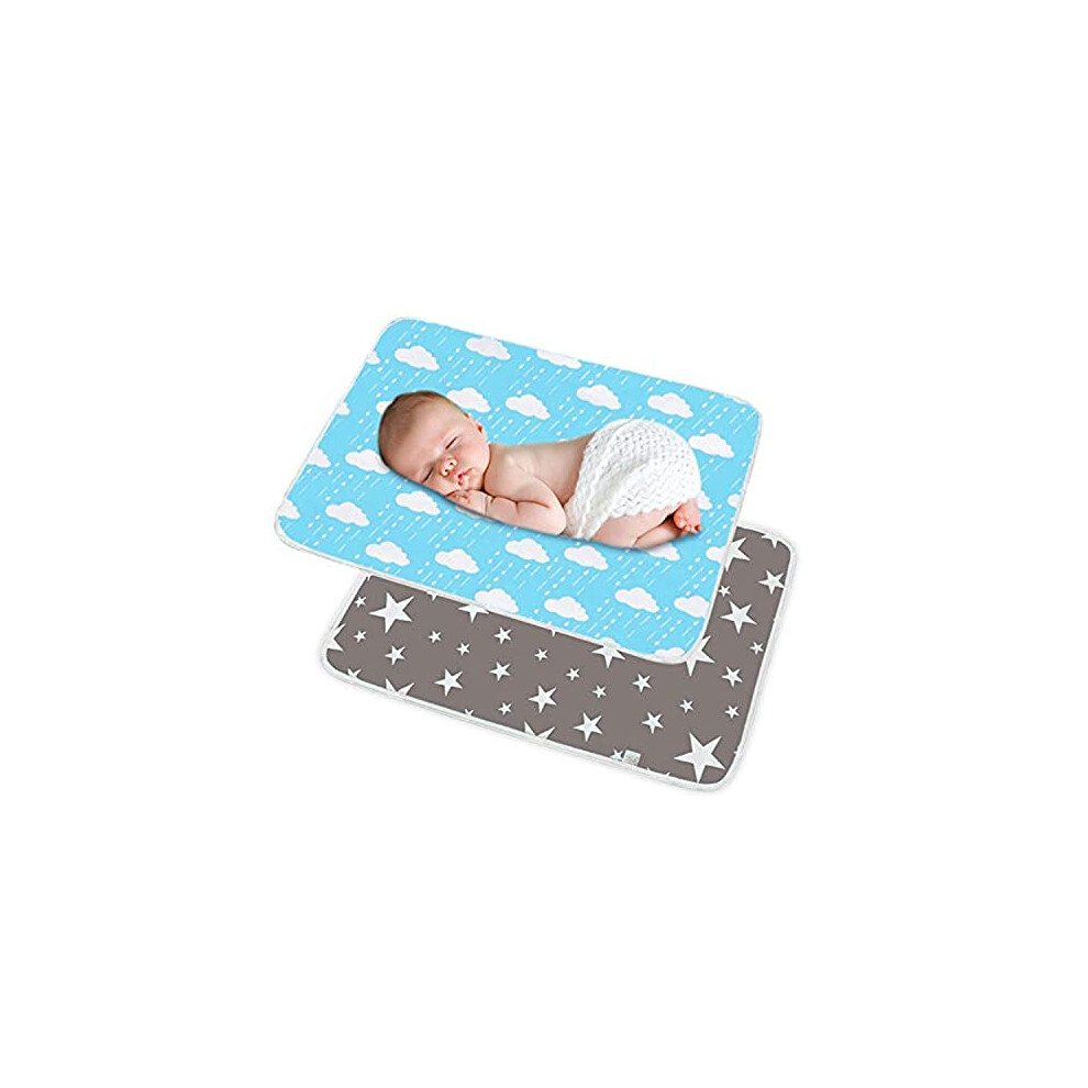 Saconell 2 Pack 50Cmx70cm Portable Baby Diaper Changing Pad, Newborn And Toddlers Waterproof Reusable Nappy Multi Function Washable Mat For Home And Outdoor,