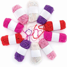 Glitter Wool-Pack of 10, Kids Valentine's Craft Supplies (FC314), Assorted