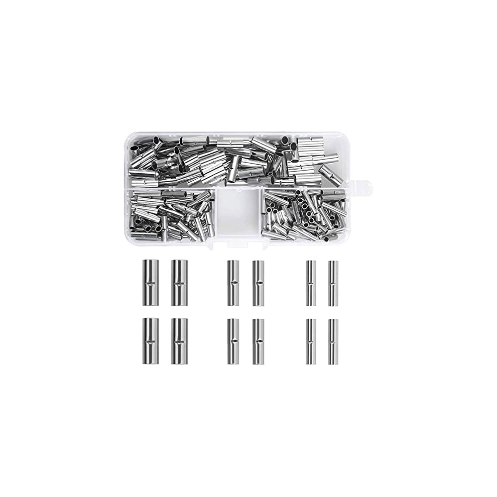 200Pcs Non-Insulated Butt Connectors Uninsulated Butt Crimps Non Insulated Wire Ferrules 22-18Awg 16-14Awg 12-10Awg With A Storage Box For Diy 192188401844
