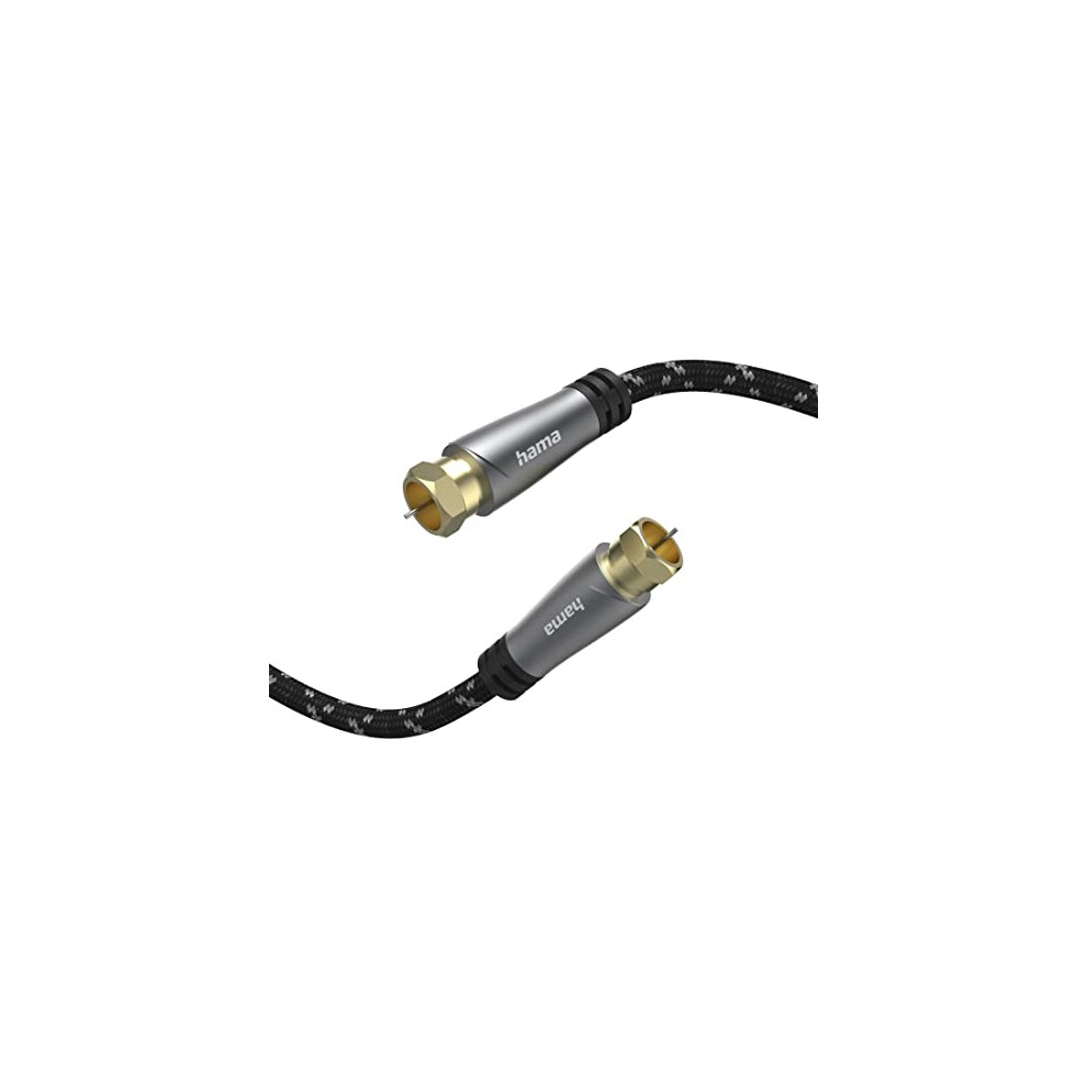 205079 Satellite Connection Cable F-Connector to F-Connector Gold-Plated Metal 5.0 m 120 dB, black