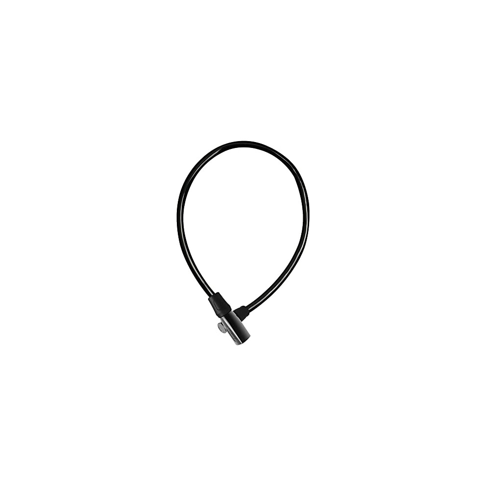 Abus Racer 4408K Cable Lock, Steel Cable With Plastic Coating, Bike Lock With Security Level 2, Black, 65 Cm