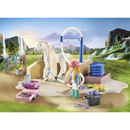 PLAYMOBIL Playmobil Pferdewaschstation Wasserfall mit Isabella und L   win 2