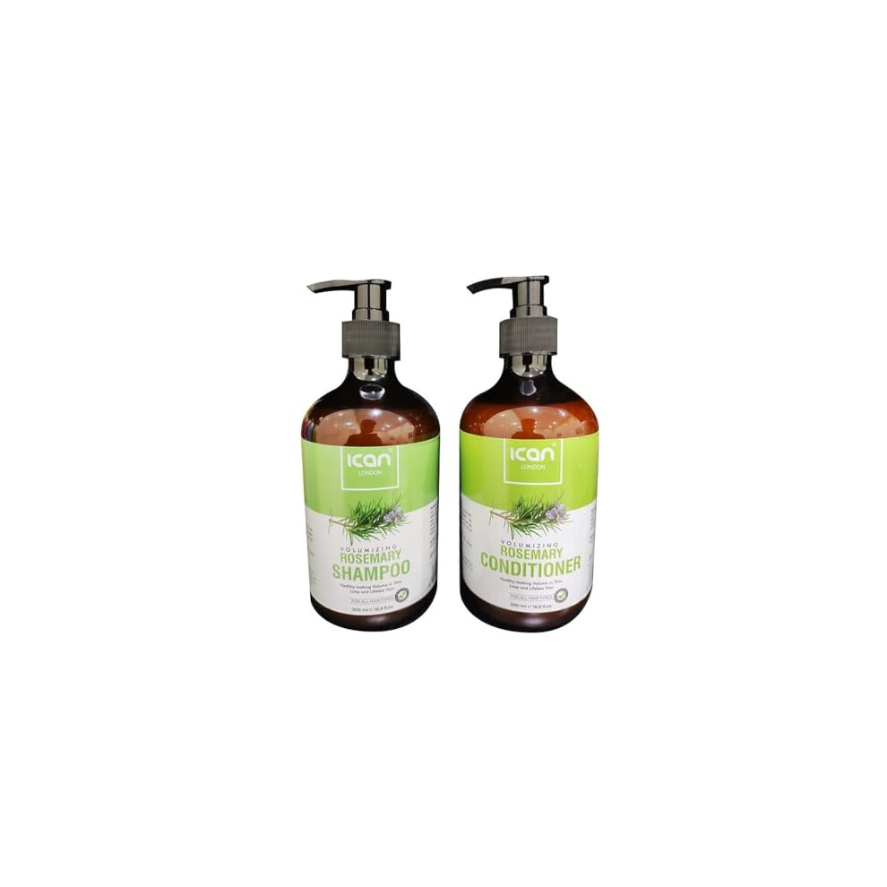 Ican London Rosemary Volumizing Damaged Hair Shampoo 500Ml + Conditioner 500Ml Duo Pack